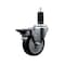 Service Caster 4'' Black Poly Swivel 1-1/4'' Expanding Stem Caster with Brake SCC-EX20S414-PPUB-BLK-PLB-114 - alternate 1